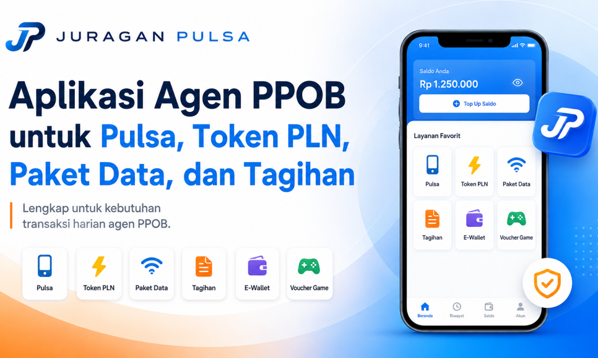 Aplikasi Agen PPOB untuk Pulsa, Token PLN, Paket Data, dan Tagihan